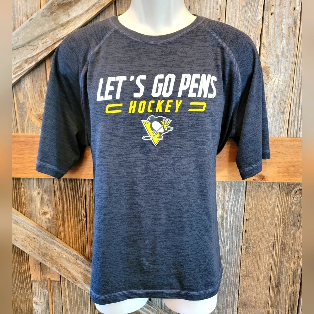 Pittsburgh Penguins Shirt Mens XL NHL Ice Hockey Champions Lets Go Pens ^